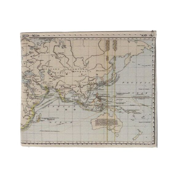 CTM Men's World Map Bifold Wallet - Picture 1 of 4